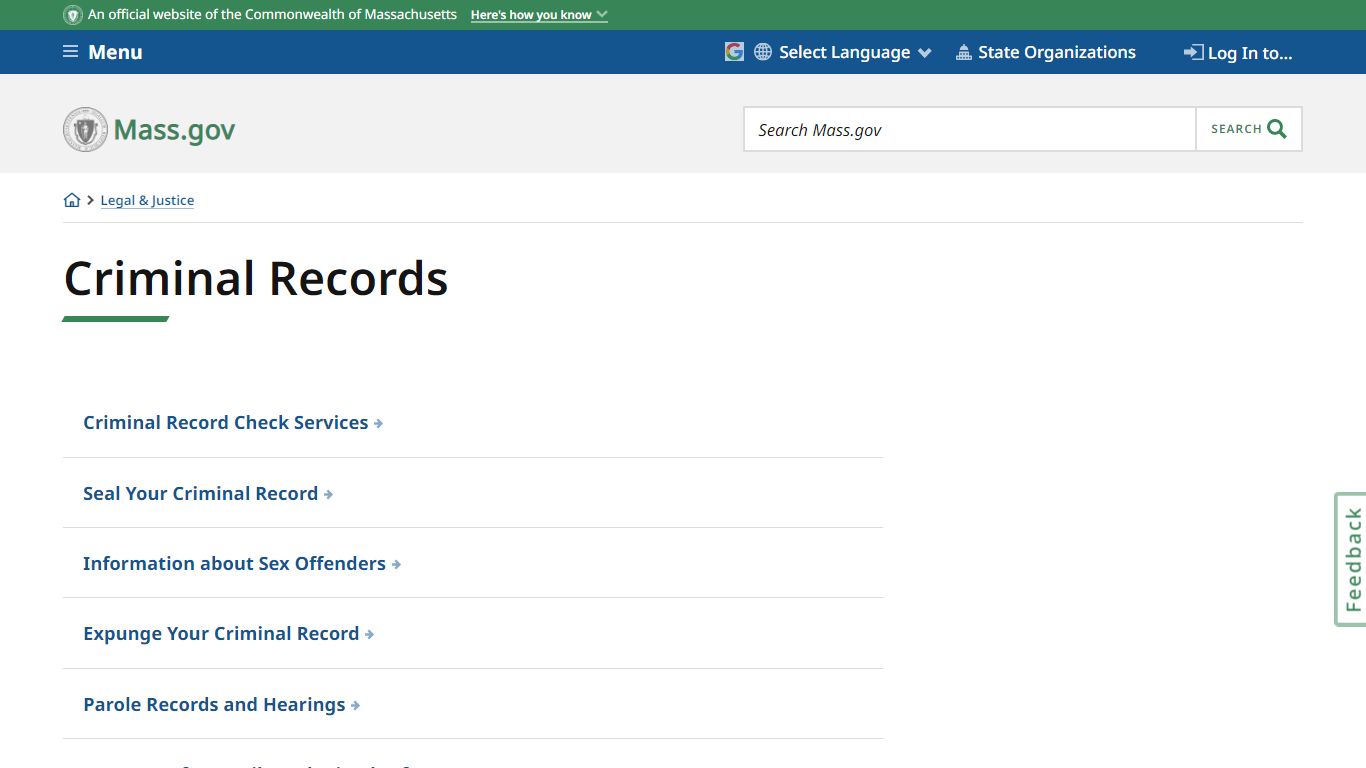 Criminal Records | Mass.gov